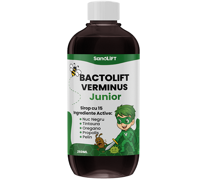 BactoLift Verminus Junior - Sirop pentru Paraziti Intestinali la Copii - 100% Natural