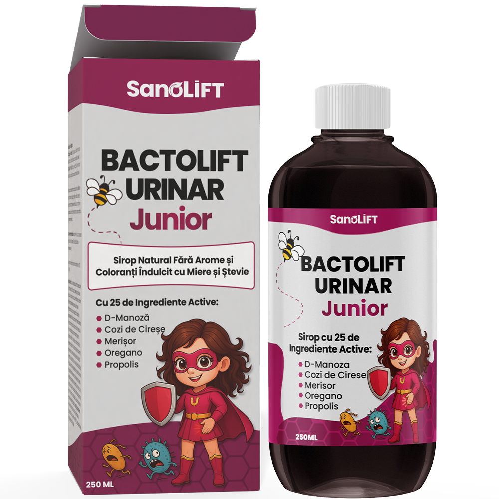 BactoLift Urinar Junior - Sirop pentru Infectii Urinare la Copii - 25 Ingrediente Naturale